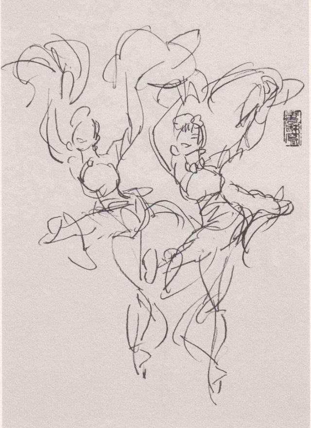 跳舞姿势怎么画速写-天晟网