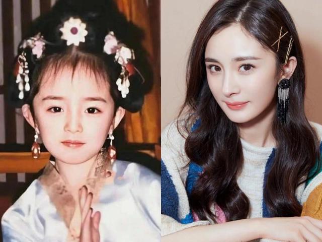 杨紫姚晨姚晨小时候的嘴巴就这么大啊.张靓颖张靓颖小时候憨憨的.