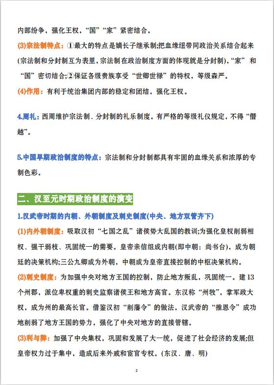 最新版：高中历史必备热门考点总结，纯干货分享，提分必收