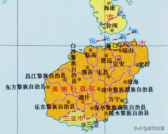 海南分界线地图图片
