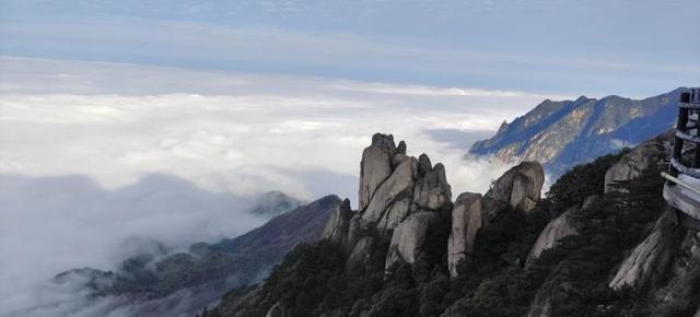 九华山天台景区旅游必游景点攻略（初冬已至九华山花台天台景区上演一出九华飞天好剧）(4)
