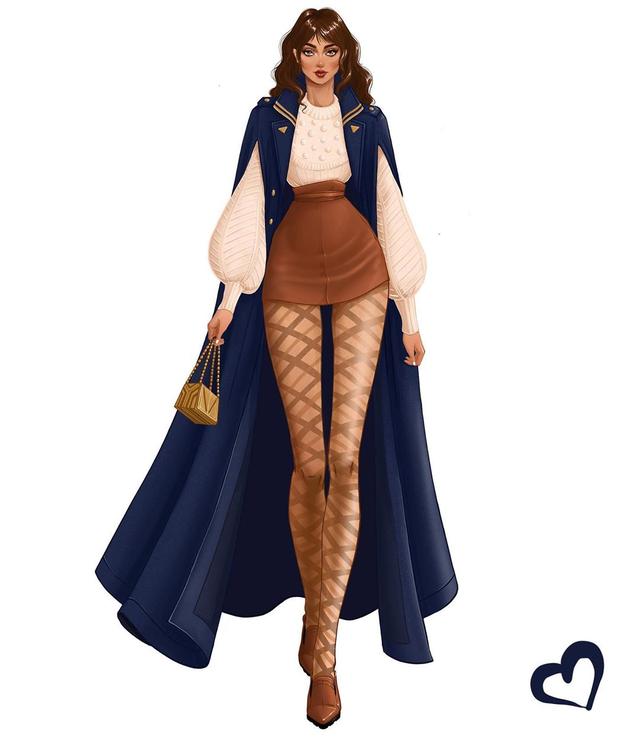 女生服装设计效果图胸以下全是腿这比例简直了