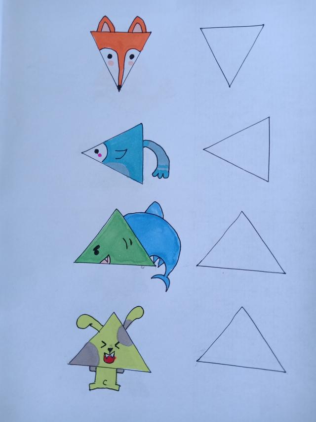 三角形卡通简笔画图片