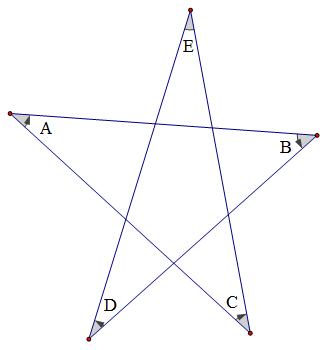 五角星的内角和，五角星的五个角之和是多少度？