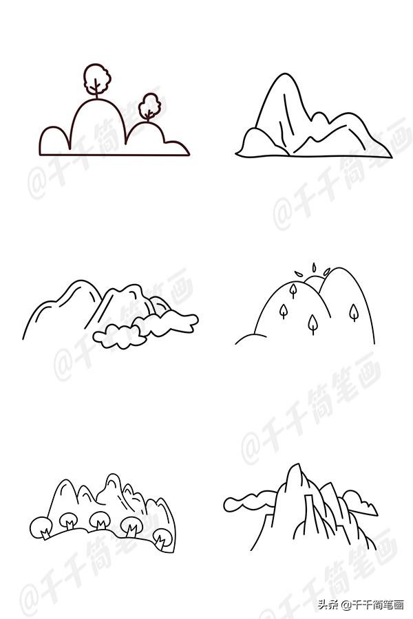 山是绘画中最常见的元素,这次教大家画一些简单的山.
