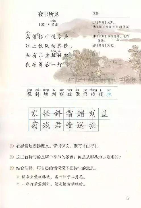 三年级上册语文古诗三首知识点（部编版三年级语文上册第4课古诗三首知识点）(2)
