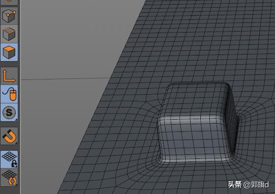 C4D平面花样挖不规则孔