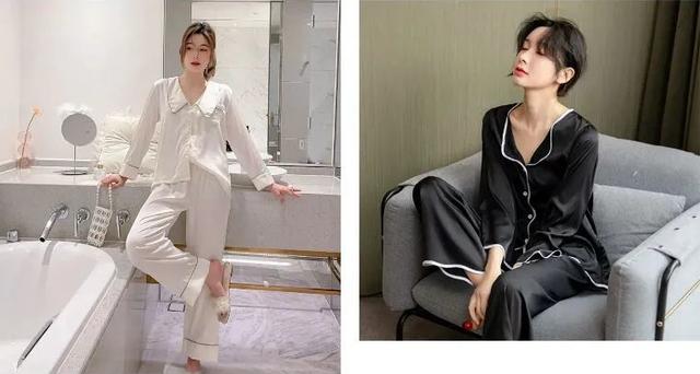 女生穿睡衣擦身体乳