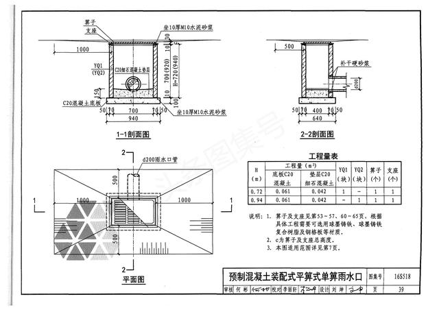 雨水井图集16s518雨水口图集