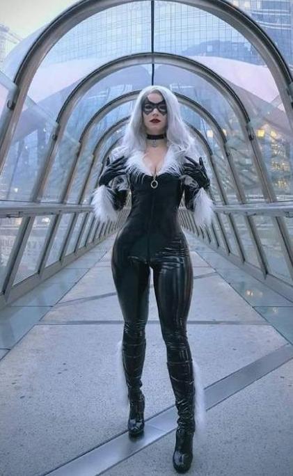 蜘蛛侠猫女cos(性感美女cos漫威蜘蛛侠黑猫)(3)