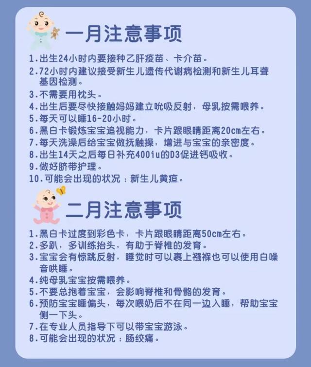 1-12月龄宝宝生长口诀，新手爸妈必收藏