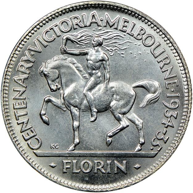 假币鉴别：澳大利亚1934年至1935年维多利亚墨尔本1弗罗林纪念币