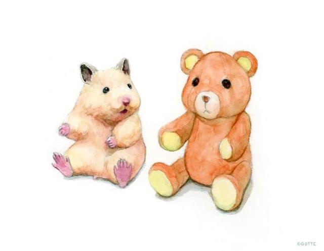 生活在迷人水彩画世界中的小仓鼠是个即可爱又有趣的灵魂呀