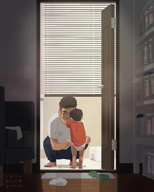 会画画的爸爸，太暖了
