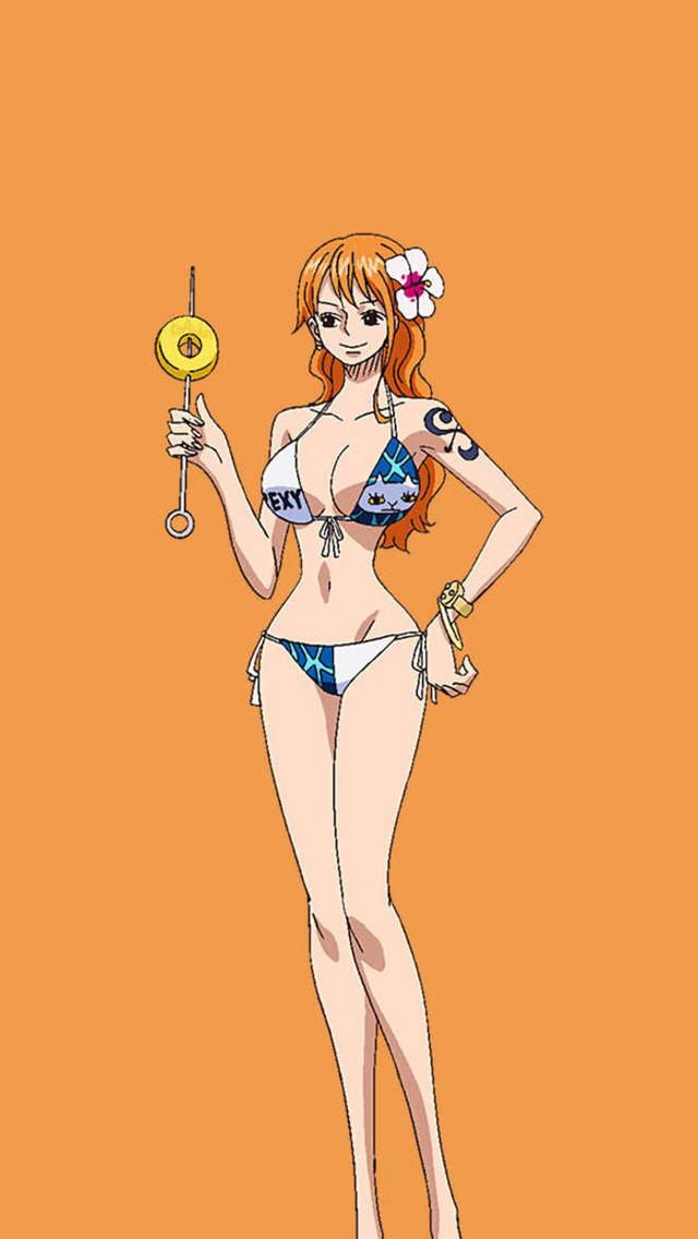 海贼王娜美手机壁纸不霸气就能把路飞打到头上