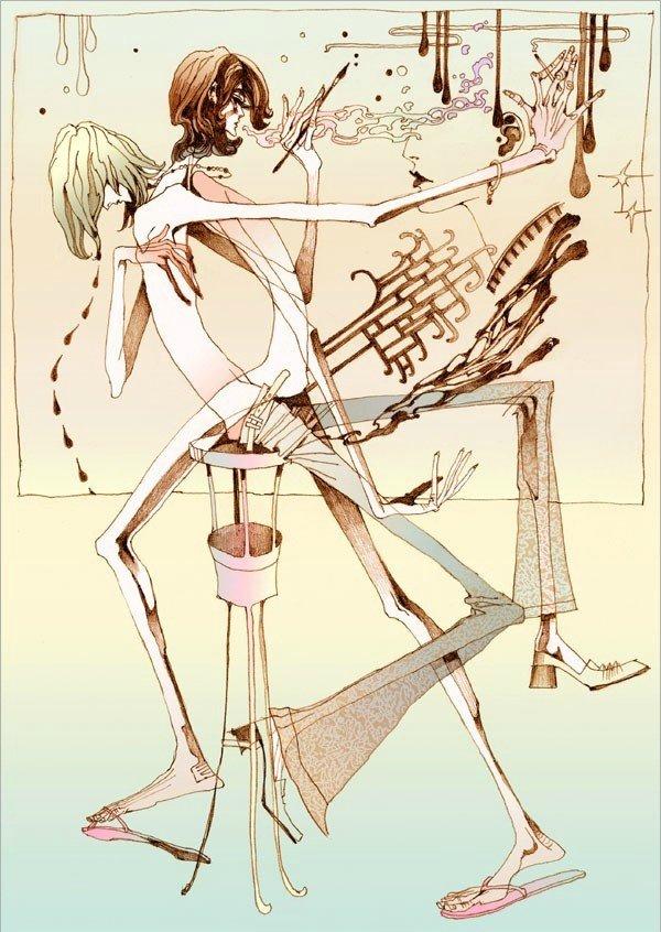 欧美画风手绘人物插画,英国插画艺术家 arthur