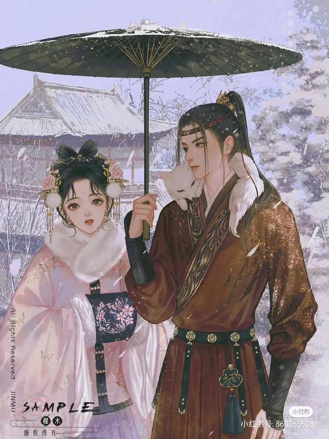 情侣古风意境唯美图片古风红尘共婵娟情侣唯美图片