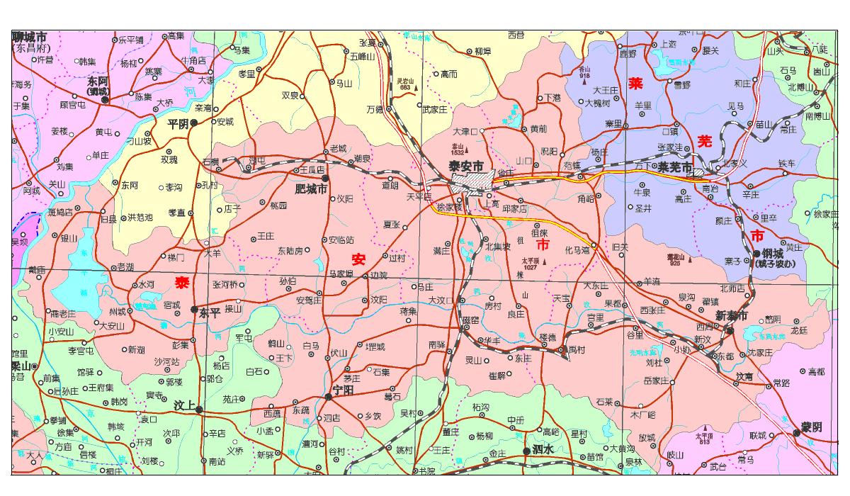 市岱岳区泰山区山东省泰安市区划【泰安地图收藏】#泰安#泰安市地图