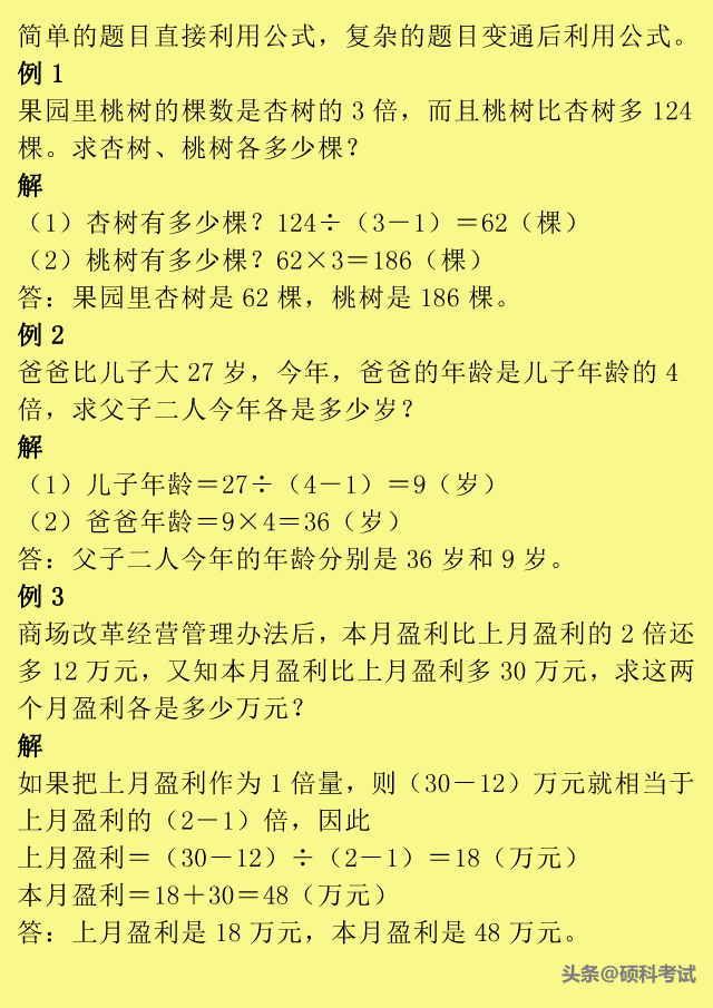 小升初数学：小学1到6年级所有重点题型口诀、公式、例题汇总 小升初数学必考题型 第11张