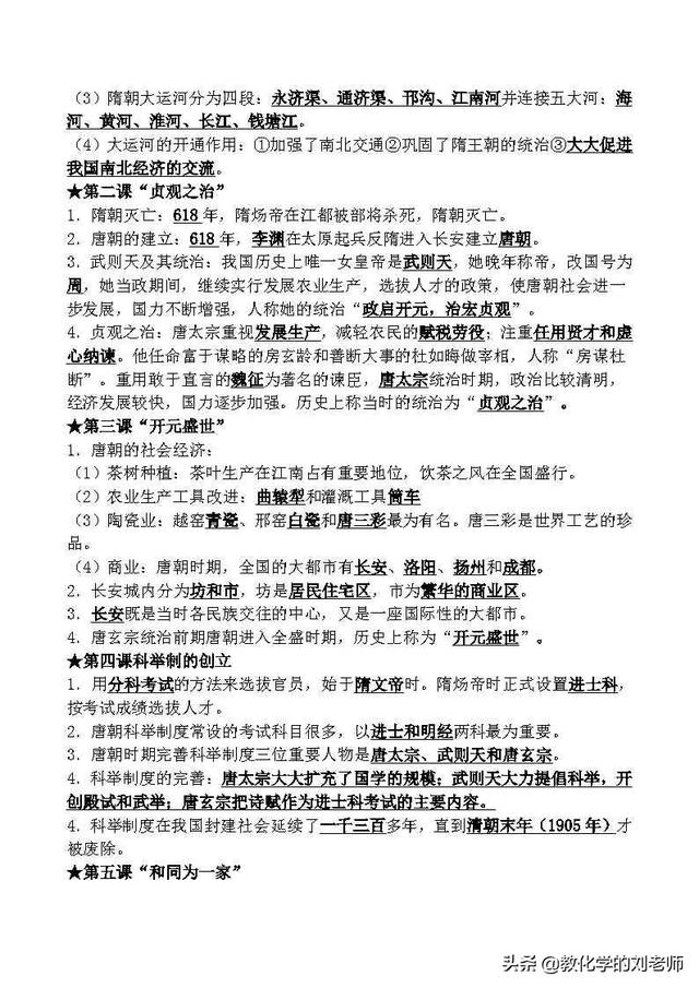 中考历史复习资料：初中历史知识点大全(最新人教版)，快快下载