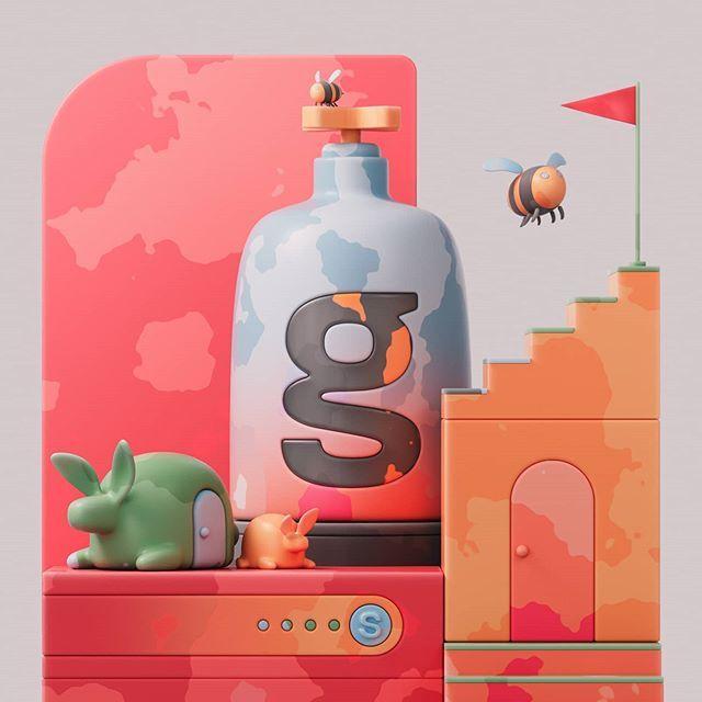 配色愉悦C4D模型设计|SiddhantJaokar