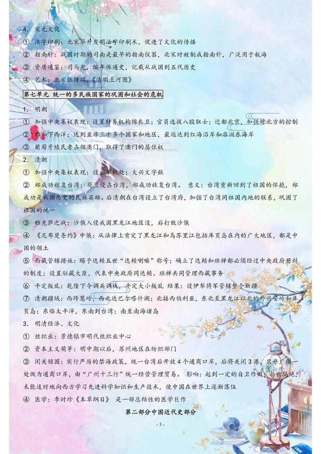 人教版：初中历史全套考点汇总！逢考必出，学霸早已打印收藏好-第5张图片-35股票学习网