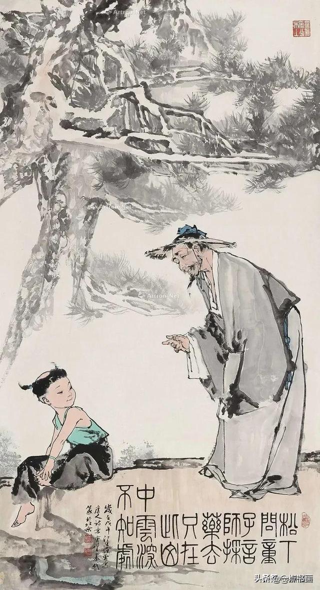 松下问童子全诗（松下问童子绘画）