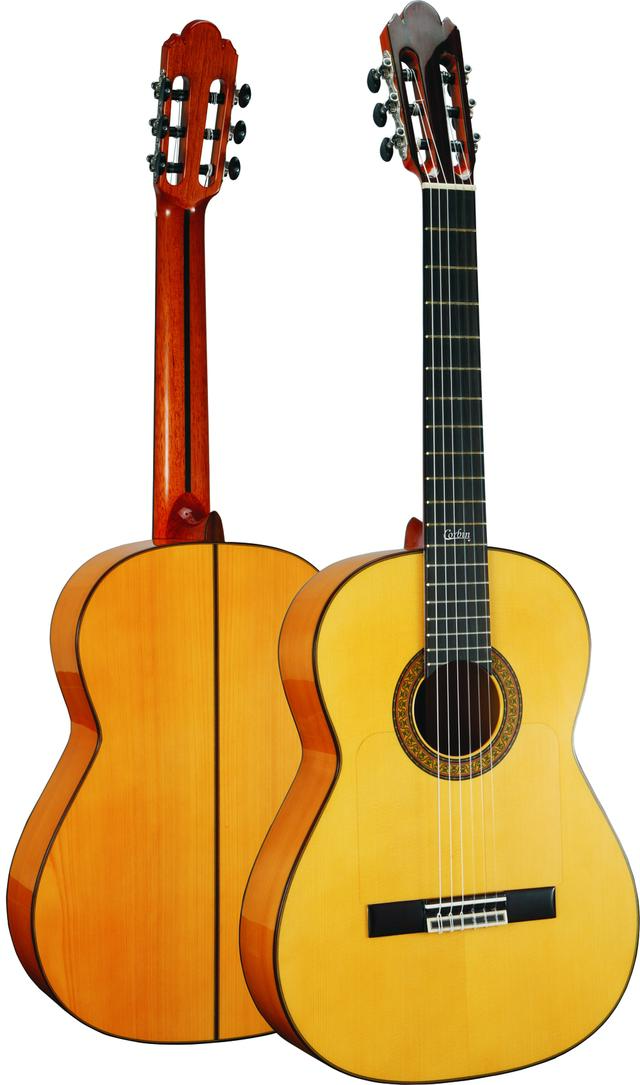 弗拉门戈吉他的外形与古典吉他基本相同,面板上由有护板,也是使用尼龙