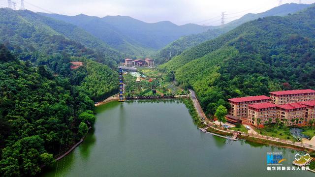 宣城山屿海亲心谷度假酒店航拍绿色宣州美山水秀无边芜湖宣城合并最新