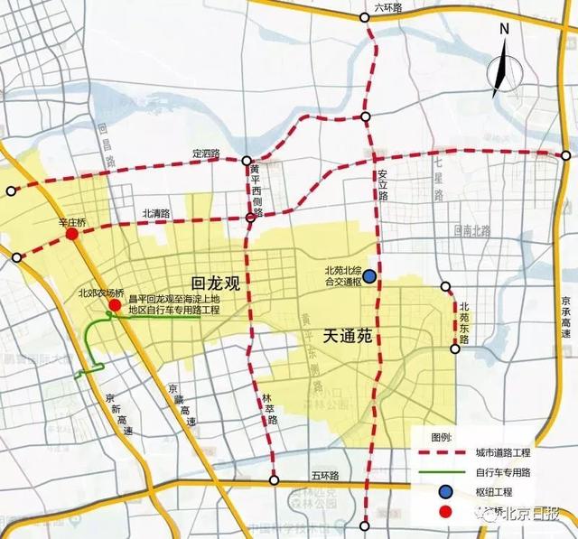 北京交通圖三縱兩橫一樞紐還有兩條地鐵線迴天地區2022交通規劃