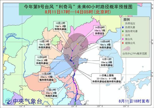 台风黄色预警继续发布“利奇马”今晚将在山东再次登陆