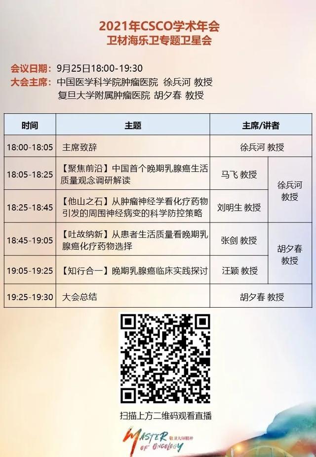 CSCO2021 | 大咖坐阵,干货满满,肝癌、乳腺癌两大专题卫星会抢先看