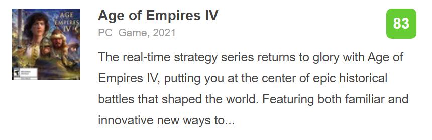 《帝国时代4》IGN 8分：玩法经典 画面一般 战役宏大