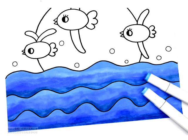 一排海浪简笔画