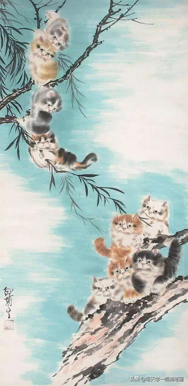 适合老人的画简单又漂亮（每天学一幅简笔画--百岁老人画的画让人一看就喜欢的不得了）(2)