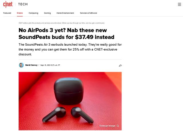 被CNET点名推荐，SOUNDPEATS Air 3会是百元级耳机的天花板吗？