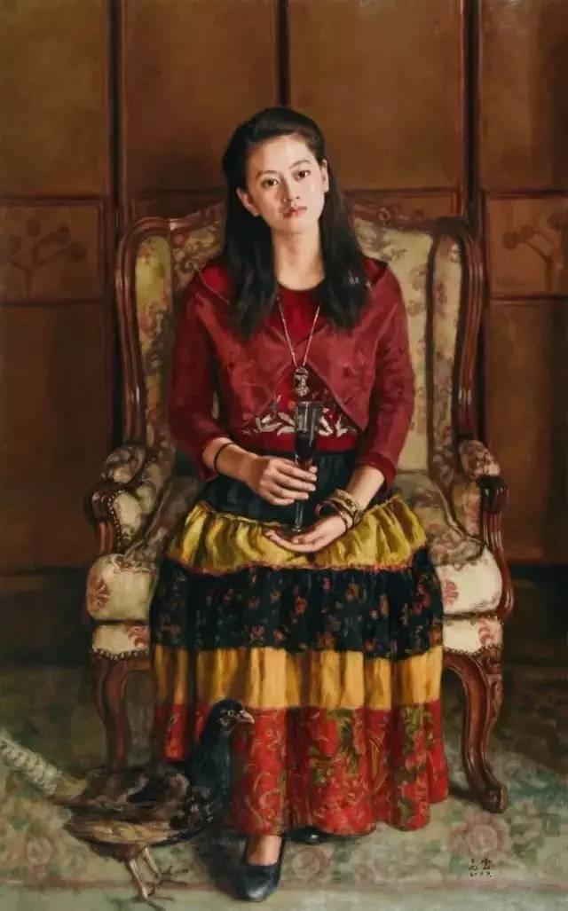 静物前的姑娘