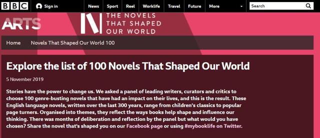 bbc100部塑造我们世界的小说「高评小说」