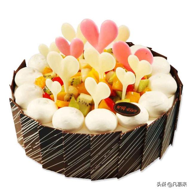 2020年最新款心形歐式巧克力水果情侶蛋糕，適合送愛人，送女朋友