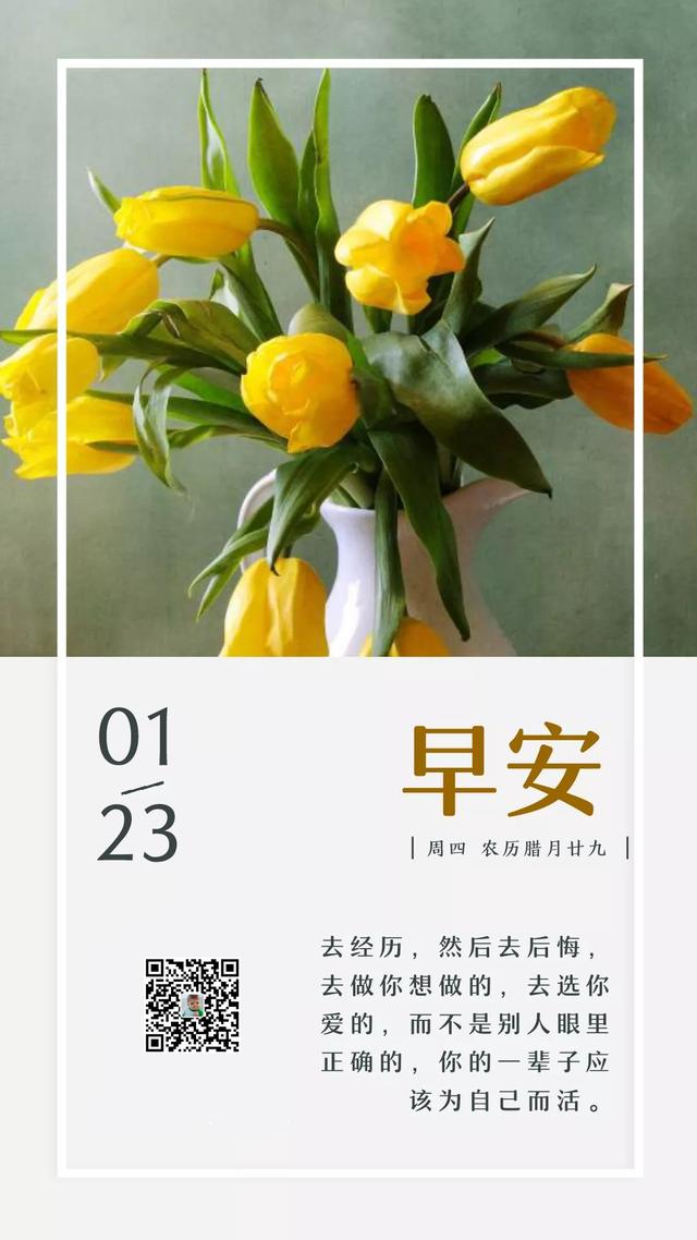 1月23日早安图片日签文字：去做你想做的，去选你爱的