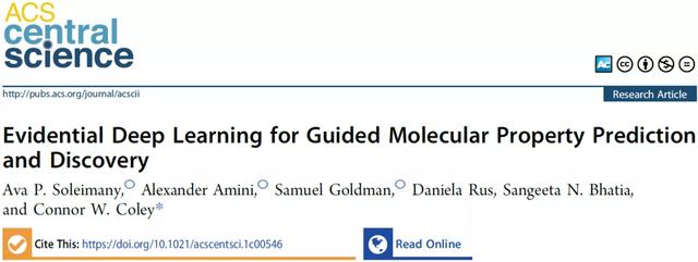 ACS Cent. Sci. | 证据性深度学习指导分子性质预测