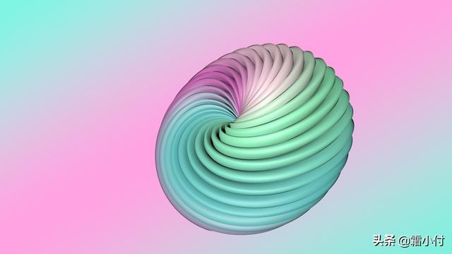 基础c4d教程：如何制作简单的渐变螺旋模型