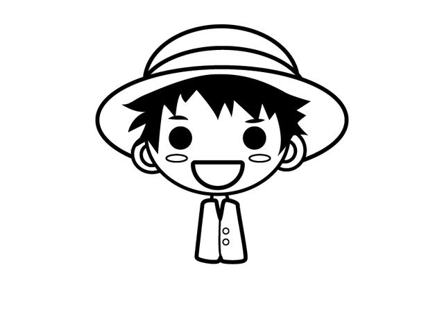 超级简单的路飞怎么画,一起学画海贼王路飞