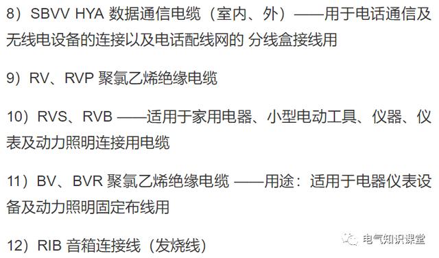 主电缆规格型号一览表,主电缆线规格型号
