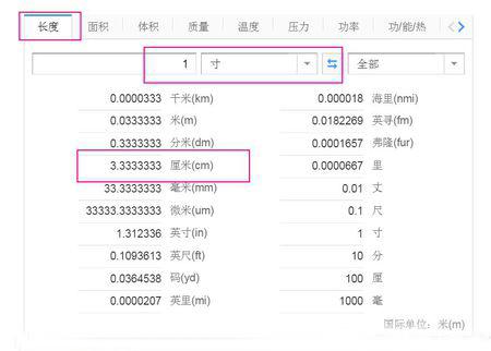 一寸等于多少厘米怎么计算