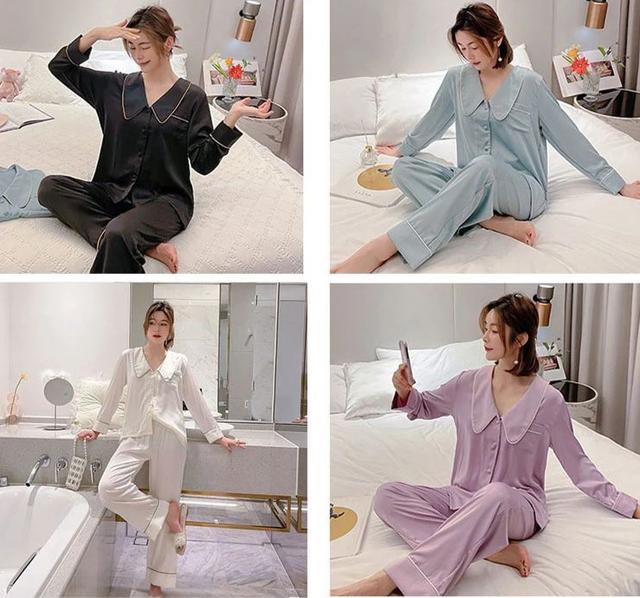 女生穿睡衣擦身体乳