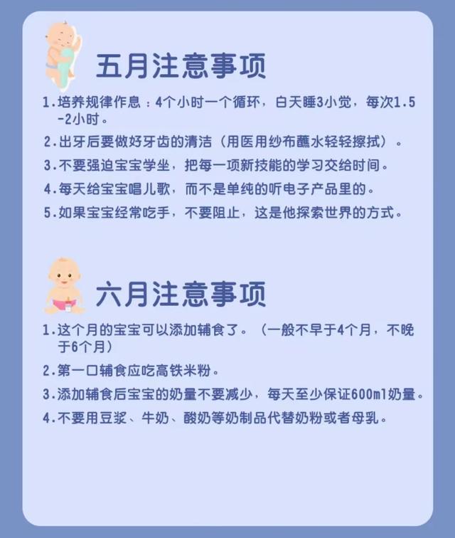 1-12月龄宝宝生长口诀，新手爸妈必收藏
