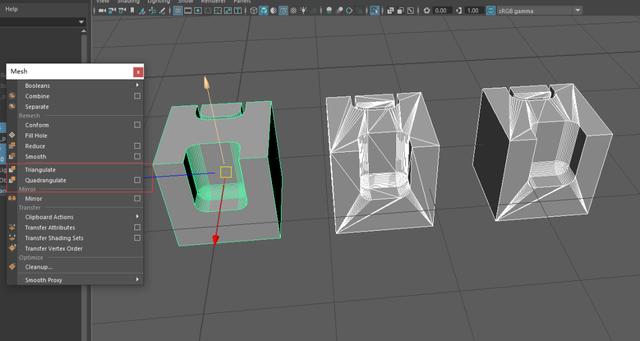maya四边面三角化
