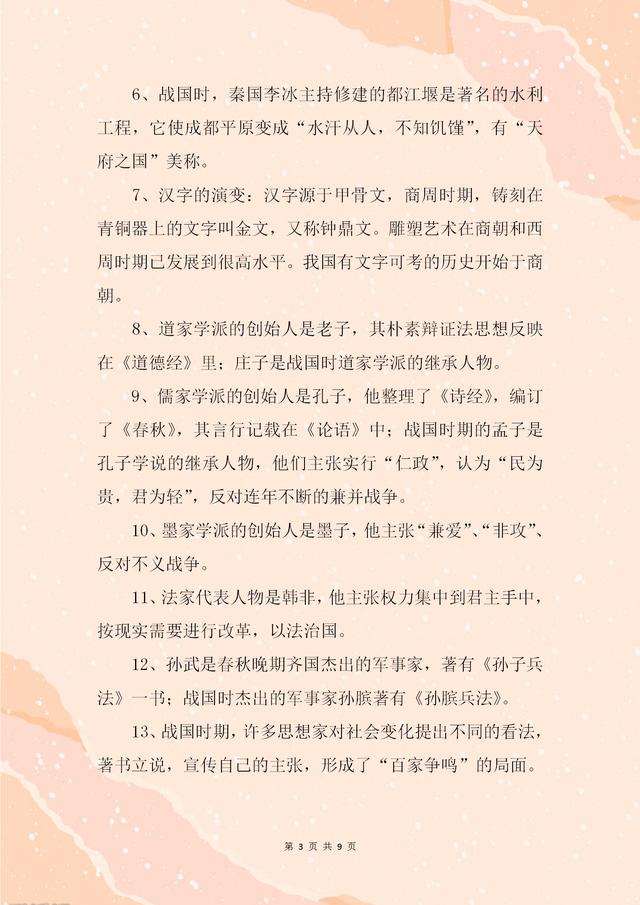 初中历史必考知识点：朝代+代表事件、人物，年年都在考，备一份-第3张图片-35股票学习网