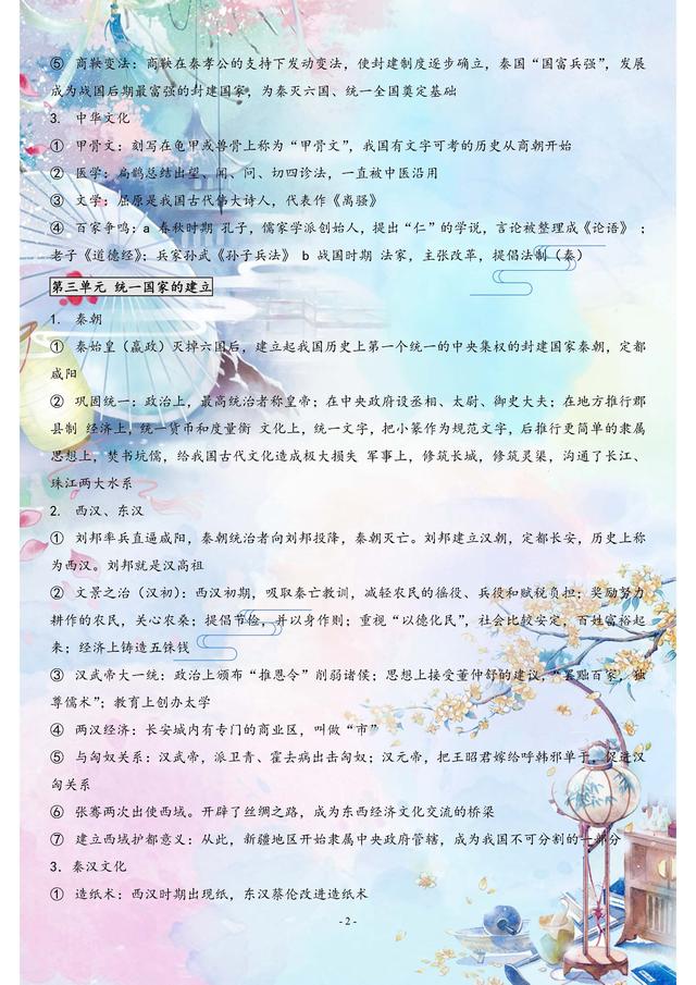 人教版：初中历史全套考点汇总！逢考必出，学霸早已打印收藏好-第2张图片-35股票学习网